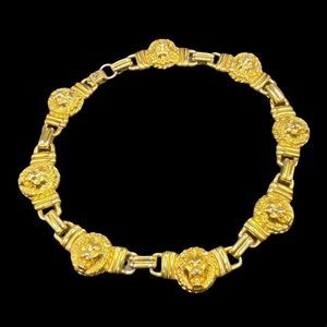 Anne Klein vintage gold 1980’s Lion head necklace marked